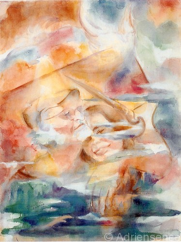 Hommage  mon Matre Claudot - 1985 - aquarelle - 71x54 cm