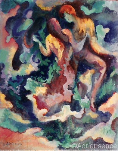 Les danseurs - Henriette Adriensence - 1987 - Huile - 81 x 65 cm