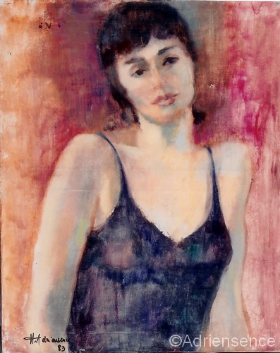 Franoise - 1983 - Huile - 55 x 46 cm - H. Adriensence