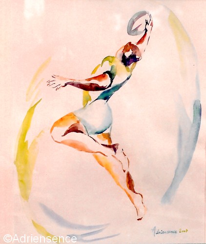 Rugby - 2007 - aquarelle - 65 x 50 cm - H. Adriensence