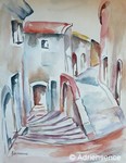 Santarcangelo di Romagna - 2007 - aquarelle - 65x50 cm