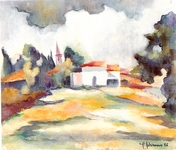 La maison de mon pre - 1986 - huile - 55x46 cm