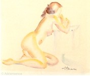 Modle assis - 1982 - aquarelle - 30x40 cm