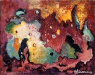 Le Talisman - 1991 - huile - 41x33 cm - offert par la Mairie d'Elancourt  M. Rocard, premier ministre