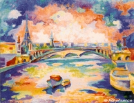 Un pont de Paris - 1998 - huile - 81x100 cm